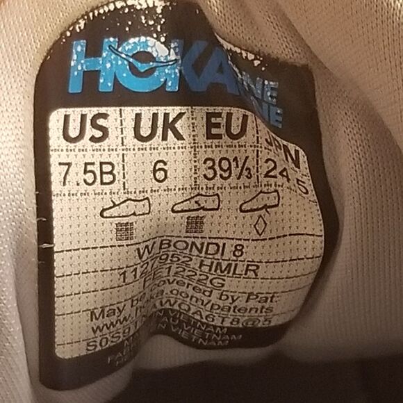 Hoka One One Bondi 8 Women's Size 7.5 B Gray Running Shoes Sneakers 1127952HMLR - Picture 6 of 9